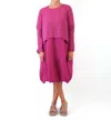 Gerties Check Long Sleeve Sweater In Raspberry