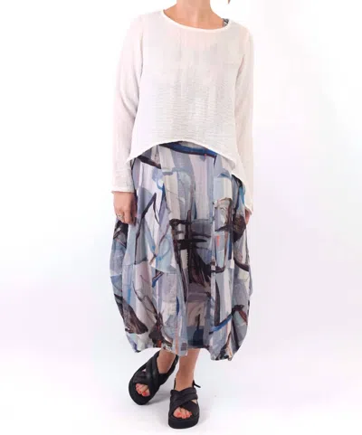 Gerties Textured Long Sleeve Top In White