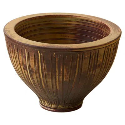 Pre-owned Gertrud Lönegren Wilhelm Kåge Farsta Bowl, Gustavsberg, 1940s In Brown