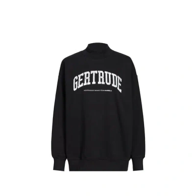 Gertrude Et Gaston Pull Uni En Coton Mélangé In Black