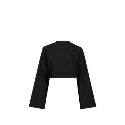 Gertrude Et Gaston T-shirt Court Ava Manches Longues In Black