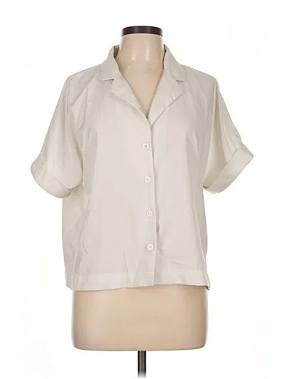 Pre-owned Gertrude + Gaston Short Sleeve Blouse In White