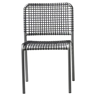 Pre-owned Gervasoni Allu 223 I Chair In Aluminium Frame And Woven With Grey Rawhide In Gray