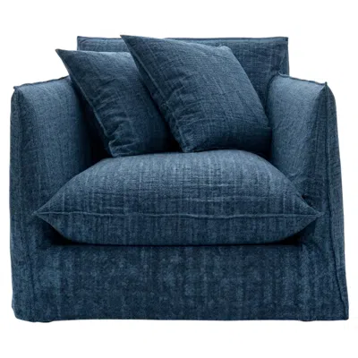 Pre-owned Gervasoni Armchair  Ghost 01 - Movida Cordoba - Design Paola Navone In Blue