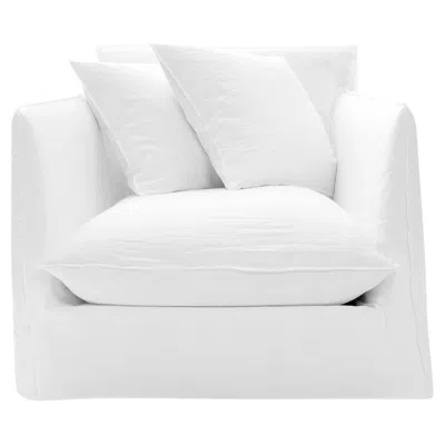 Pre-owned Gervasoni Armchair  Ghost 01 - White Linen - Design Paola Navone