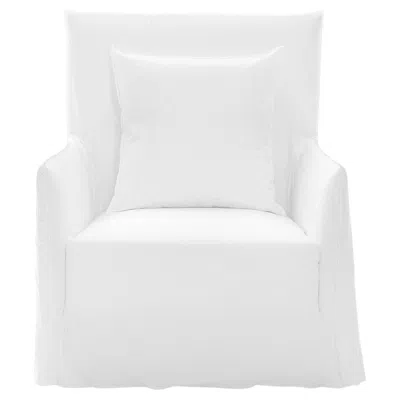 Pre-owned Gervasoni Armchair  Ghost 04 - White Linen - Design Paola Navone