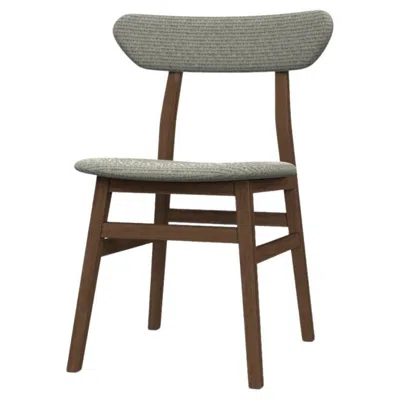 Pre-owned Gervasoni Brick 221 Chair In Ombra Upholstery With Natural Lacquered Walnut Base In Gray