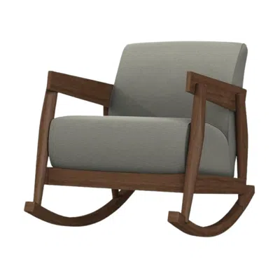 Pre-owned Gervasoni Brick Rocking Chair In Sage Upholstery & Natural Lacquered Walnut Base In Gray