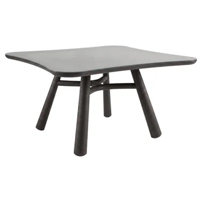 Pre-owned Gervasoni Club 132 Square Table - Blueberry Glass Top In Brown
