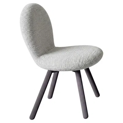 Pre-owned Gervasoni Club 223 Chair Design Roberto Lazzeroni Charcoal-stained Ash Frame Ade In Gray