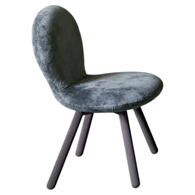 Pre-owned Gervasoni Club 223 Chair Design Roberto Lazzeroni - Charcoal-stained Ash Frame In Gray