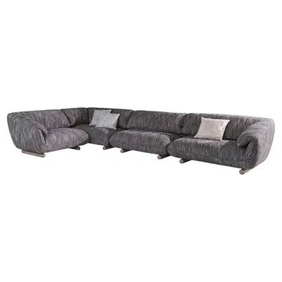 Pre-owned Gervasoni Club Sofa Composition 3 Design Roberto Lazzeroni - Soil Loamy In Gray