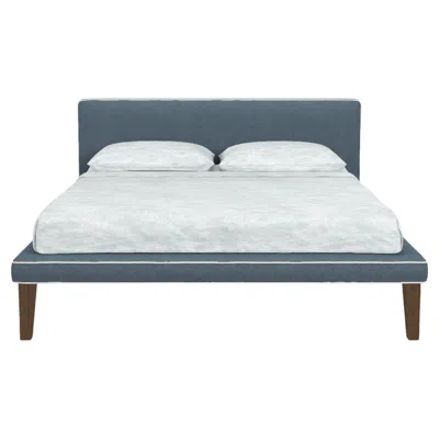 Pre-owned Gervasoni Cocò G Bed In Munch Upholstery & Walnut Feet By Paola Navone In Gray