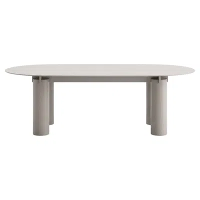 Pre-owned Gervasoni Daen 34 Oval Table With Glass Top – Design Federico Peri - Ginger In Brown