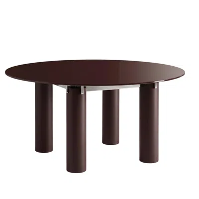 Pre-owned Gervasoni Daen 36 Round Table With Glass Top Design Federico Peri - Date In Brown