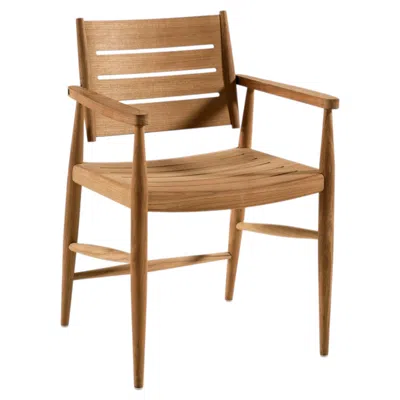 Pre-owned Gervasoni Eidos 24 Outdoor Chair With Armrests - Buratti Architetti In Brown