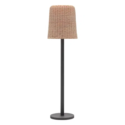 Pre-owned Gervasoni Floor Lamp In Black Lacquer With Rattan Core Shade By Paola Navone