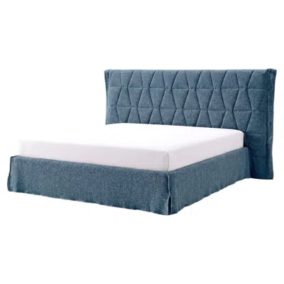 Pre-owned Gervasoni Gem 80 Double Bed With Slatted Base 160 Cm (63 In) In Gray