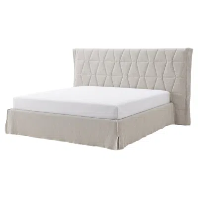 Pre-owned Gervasoni Gem 80 Double Bed With Slatted Base 180 Cm (70.9 In) In Gray