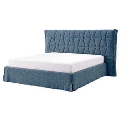 Pre-owned Gervasoni Gem 80 Double Bed With Slatted Base 180 Cm (70.9 In) In Gray