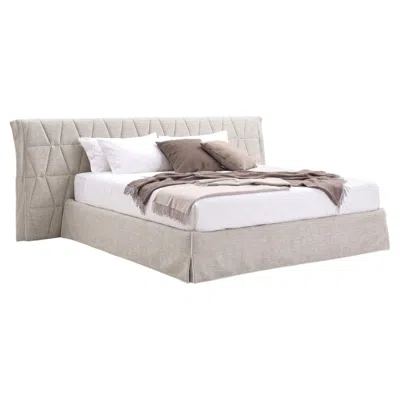Pre-owned Gervasoni Gem 81 Double Bed With Slatted Base 160 Cm (63 In) In Gray