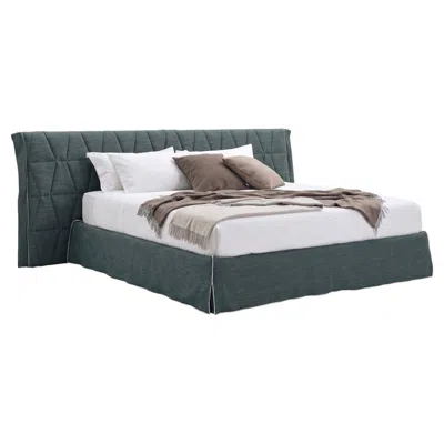 Pre-owned Gervasoni Gem 81 Double Bed With Slatted Base 160 Cm (63 In) In Gray