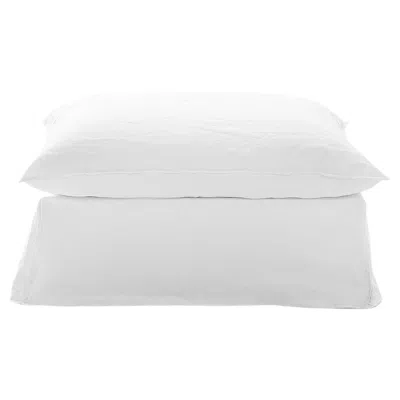 Pre-owned Gervasoni Ghost 06 P Modular Ottoman In White Linen Upholstery By Paola Navone