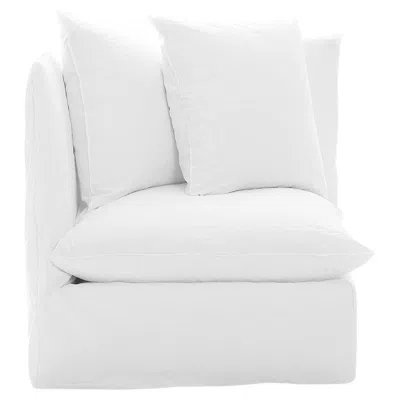 Pre-owned Gervasoni Ghost 07 Modular End Element In White Linen Upholstery By Paola Navone