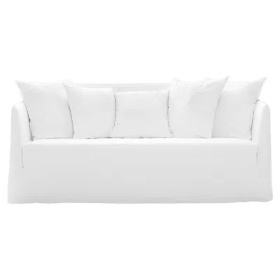Pre-owned Gervasoni Ghost 10 Sofa In White Linen Upholstery By Paola Navone