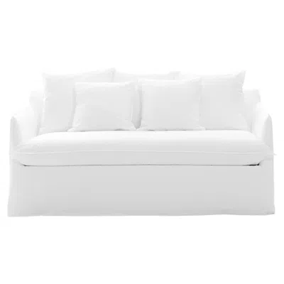 Pre-owned Gervasoni Ghost 13 Sofa Bed In White Linen Upholstery By Paola Navone