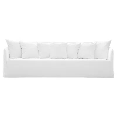Pre-owned Gervasoni Ghost 14 Sofa In White Linen Upholstery By Paola Navone