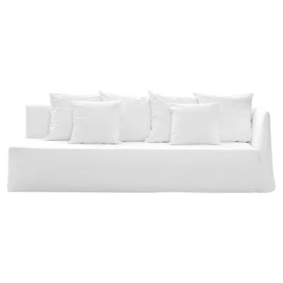 Pre-owned Gervasoni Ghost 22 R Modular Sofa In White Linen Upholstery By Paola Navone