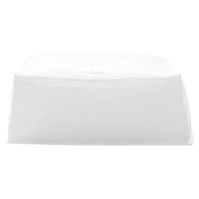 Pre-owned Gervasoni Ghost 26 P Modular Ottoman In White Linen Upholstery By Paola Navone