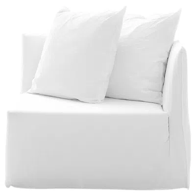 Pre-owned Gervasoni Ghost 27 Modular End Element In White Linen Upholstery By Paola Navone
