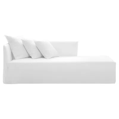 Pre-owned Gervasoni Ghost 30 L – Modular Sofa / Dormeuse (left Armrest) - Lino Bianco In Gray