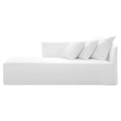 Pre-owned Gervasoni Ghost 30 R – Modular Sofa / Dormeuse (right Armrest) - Lino Bianco In Gray