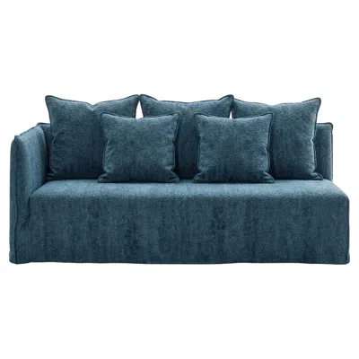 Pre-owned Gervasoni Ghost 31 L – Modular Sofa (left Armrest) - Poseidone In Blue