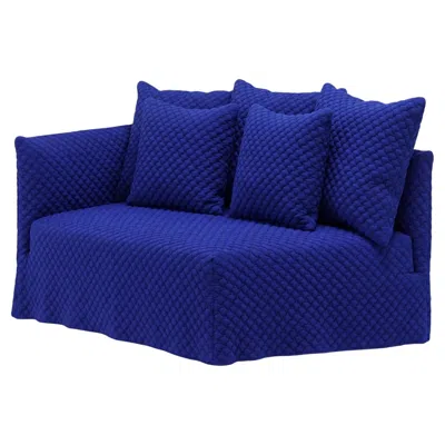 Pre-owned Gervasoni Ghost 35 L Curved Terminal Modular Element (left Armrest) 3d Blu In Purple