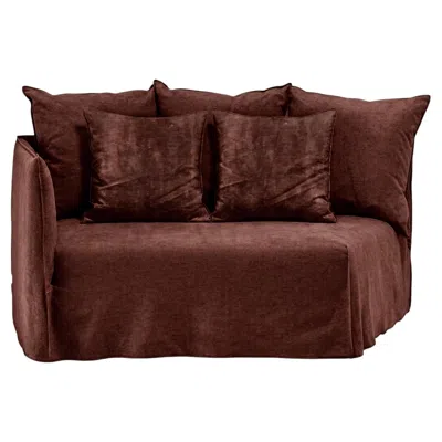 Pre-owned Gervasoni Ghost 35 L – Curved Terminal Modular Element (left Armrest) - Aurora In Brown