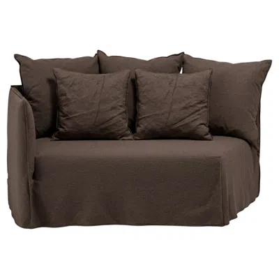 Pre-owned Gervasoni Ghost 35 L – Curved Terminal Modular Element (left Armrest) - Mocha In Black