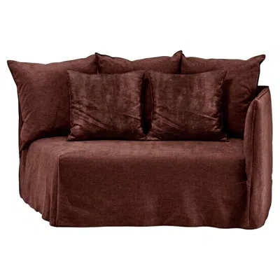 Pre-owned Gervasoni Ghost 35 R – Curved Terminal Modular Element (right Armrest) - Aurora In Brown