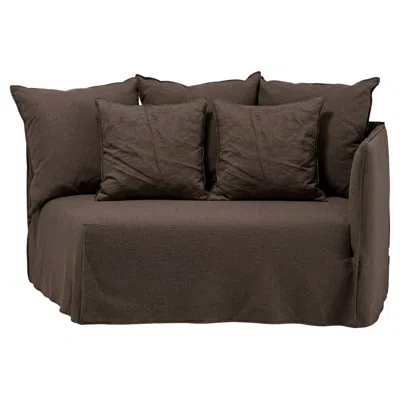 Pre-owned Gervasoni Ghost 35 R – Curved Terminal Modular Element (right Armrest) - Mocha In Black