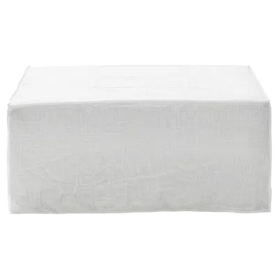 Pre-owned Gervasoni Ghost 36 P – Modular Square Pouf - Lino Bianco In Gray