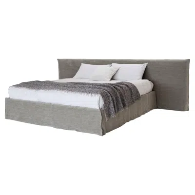 Pre-owned Gervasoni Ghost 81 E Double Bed With Wide Headboard Design Paola Navone In Gray