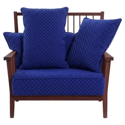Pre-owned Gervasoni Gray 01 – Lounge Armchair Design Paola Navone - 3d Blu