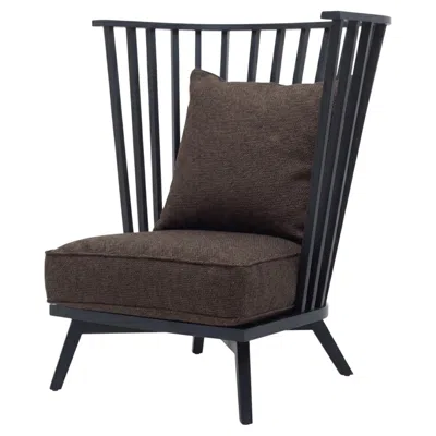 Pre-owned Gervasoni Gray 06 High Back Armchair Design Paola Navone Mocha/charcoal