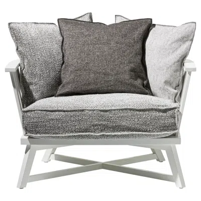 Pre-owned Gervasoni Gray 07 Armchair In White Oak With Pigeon Upholstery By Paola Navone