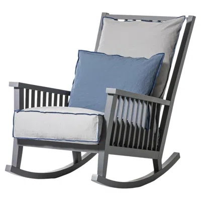 Pre-owned Gervasoni Gray 09 Rocking Chair In Grey Oak With Fog Upholstery By Paola Navone