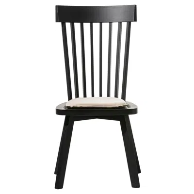 Pre-owned Gervasoni Gray 21 Chair In Black Lacquered Oak & Beige Cushion By Paola Navone