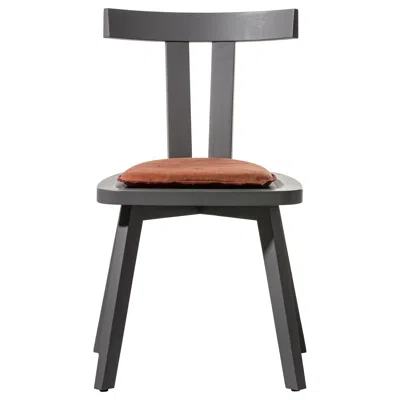 Pre-owned Gervasoni Gray 23 Chair In Grey Lacquered Oak & Brown Cushion By Paola Navone